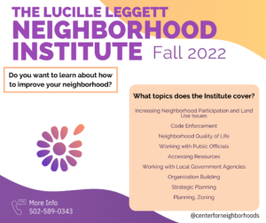 Neighborhood Institute Fall 2022